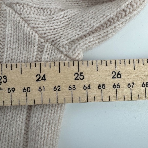 Polo Ralph Lauren Sweater Mens XL Beige 100% Lambswool Ribbed Crewneck Pony Logo - Picture 6 of 8